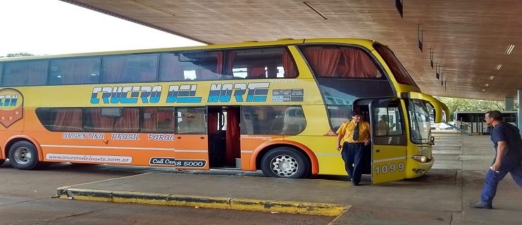 Chegando de ônibus em Buenos Aires